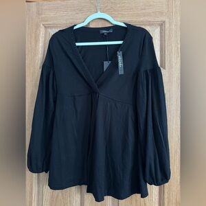 NWT Vertigo Paris Black V-Neck Studded Blouse